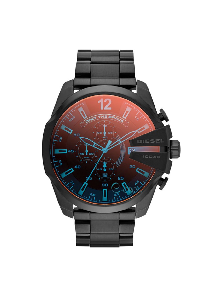 Diesel Mega Chief Chronograph Stainless Steel Bracelet Black Dial Men's Watch DZ4318