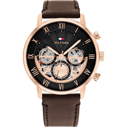Tommy Hilfiger Legend Multifunction Brown Leather Strap 1710566