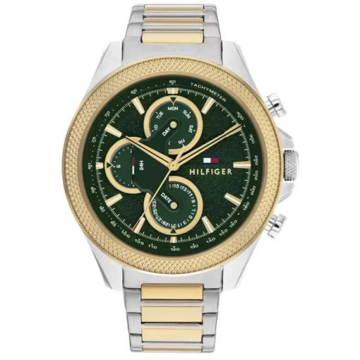 Tommy Hilfiger Men's Clark (46mm) Green Dial / Two-Tone Stainless Steel Bracelet  1792079