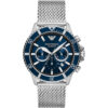 Emporio Armani Chronograph Blue Dial Stainless Steel Mesh Bracelet Men’s Watch AR11587