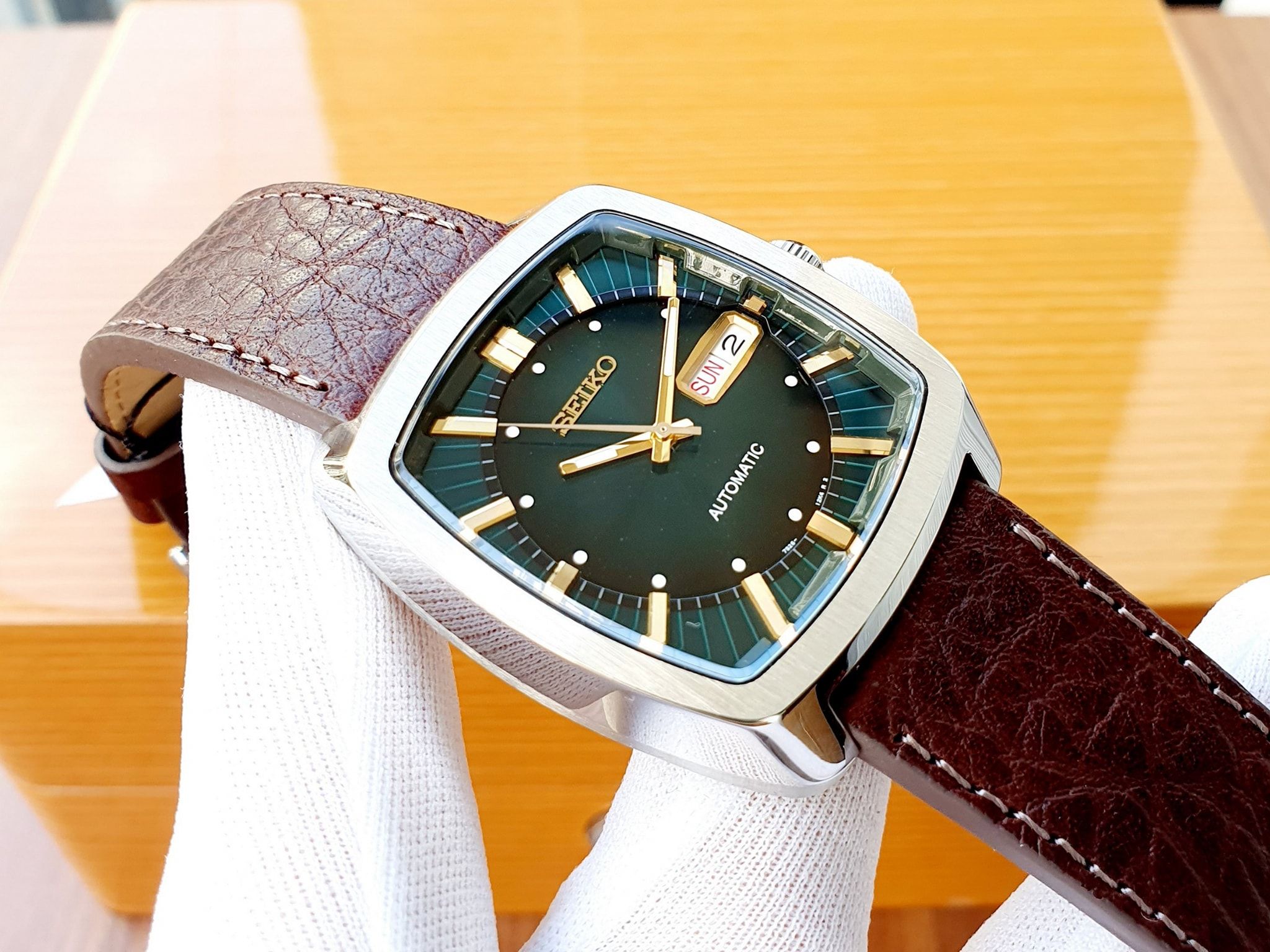 SEIKO Automatic Watch for Men - Recraft Series - Brown Leather Strap SNKP27 - Image 2