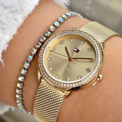 Alternative view of TOMMY HILFIGER Demi Stainless Steel Gold Dial Ladies Watch 1782699