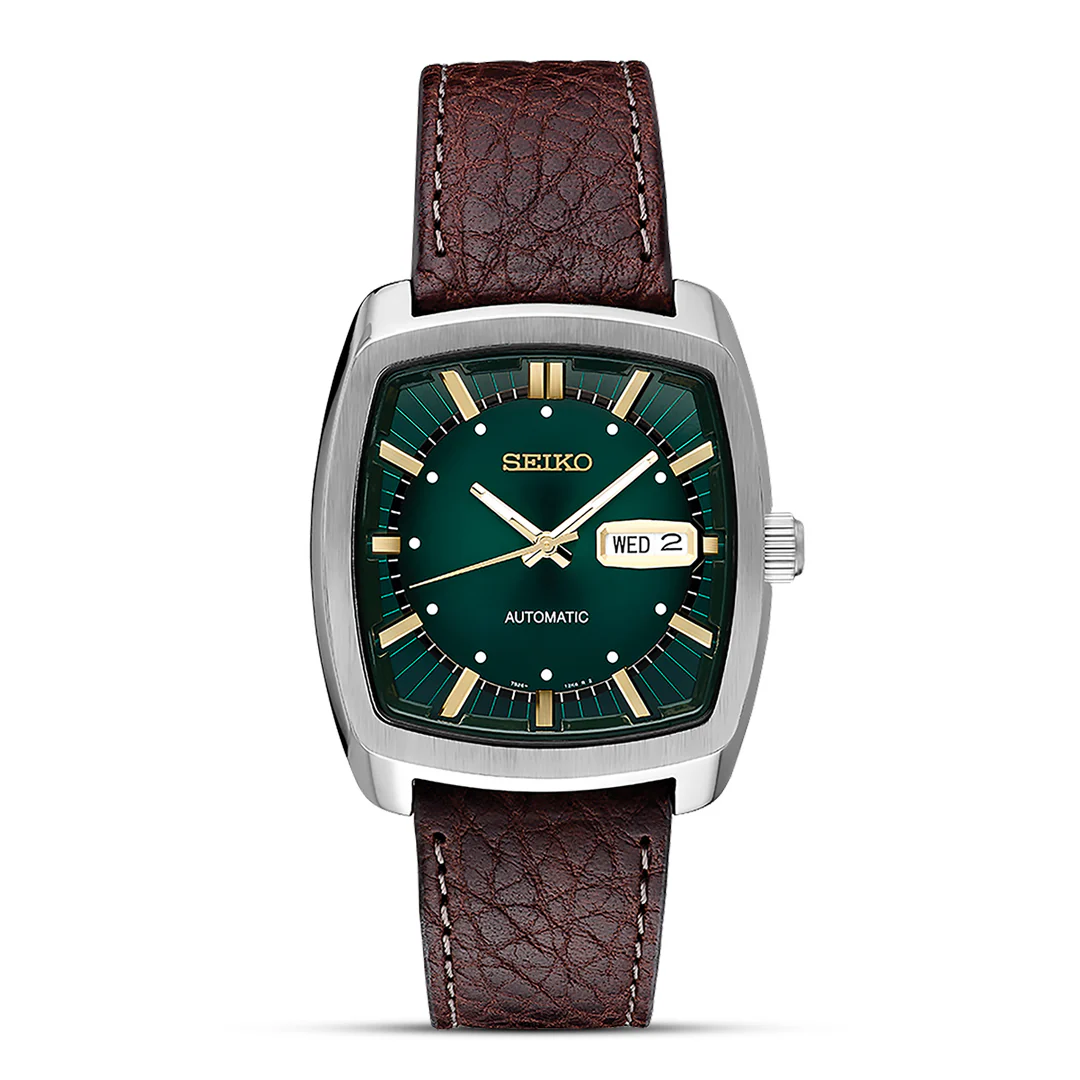 SEIKO Automatic Watch for Men - Recraft Series - Brown Leather Strap SNKP27