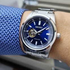 Alternative view of Seiko Mechanical Selection Open Heart Blue Dial SCVE051 (Japan Only Edition)