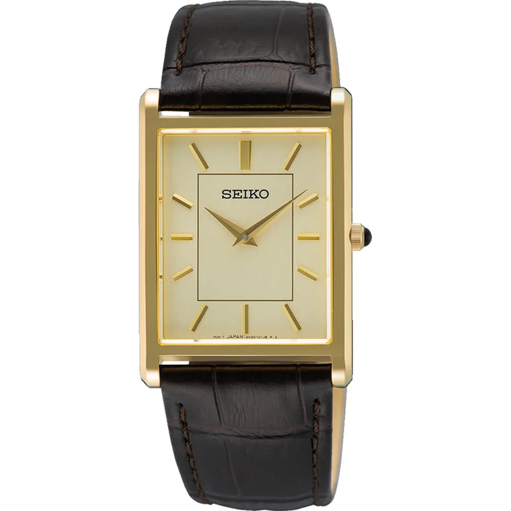 Seiko SWR106P1 Men's Quartz Watch with Sapphire Crystal Gold Tone